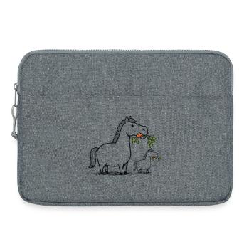 Cheval qui rit - Sacoche pour ordinateur portable 15 pouces - gris chiné - Devant