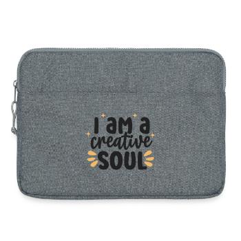 Citation inspirante de l’âme créative - Sacoche pour ordinateur portable 15 pouces - gris chiné - Devant