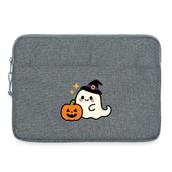 Mignon mais effrayant - Halloween Kawaii Ghost - Sacoche pour ordinateur portable 15 pouces - gris chiné - Devant