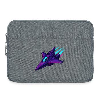 Avion de chasse au néon de style cybernétique - Sacoche pour ordinateur portable 15 pouces - gris chiné - Devant
