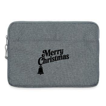 Merry Christmas mit einzelner Weihnachtsglocke - Laptoptasche 15" - Grau meliert - Vorne