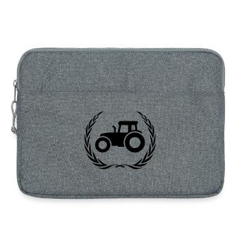 Symbole du tracteur agriculteur - Sacoche pour ordinateur portable 15 pouces - gris chiné - Devant