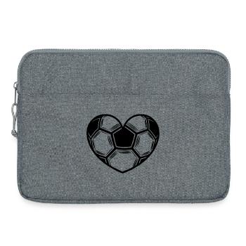 Cœur de ballon de football - Sacoche pour ordinateur portable 15 pouces - gris chiné - Devant