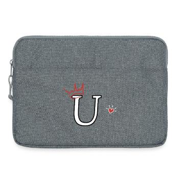Buchstabe u, Kronenherz - Laptoptasche 15" - Grau meliert - Vorne