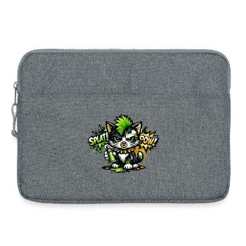 Neon Graffiti Kätzchen Sprayer - Laptoptasche 15" - Grau meliert - Vorne