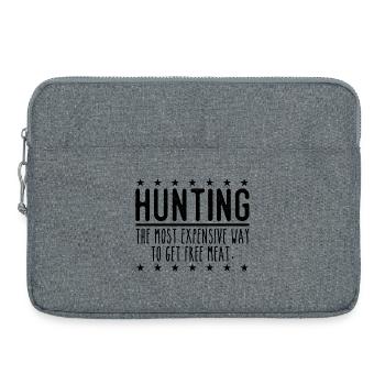 Jäger Lustiger Spruch – Gratis Fleisch Design - Laptoptasche 15" - Grau meliert - Vorne