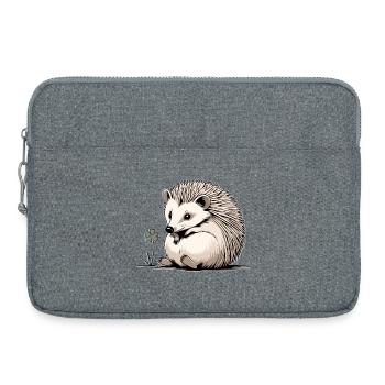 Igel mit Kleeblatt Naturfreund - Laptoptasche 15" - Grau meliert - Vorne