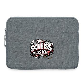 Nen Scheiss Muss Ich freches Statement - Laptoptasche 15" - Grau meliert - Vorne