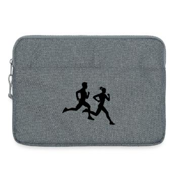 Duo de course – Équipe marathon - Sacoche pour ordinateur portable 15 pouces - gris chiné - Devant