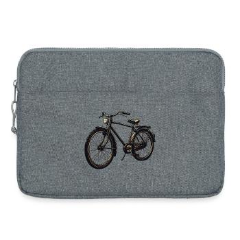Silhouette de vélo rétro - Sacoche pour ordinateur portable 15 pouces - gris chiné - Devant