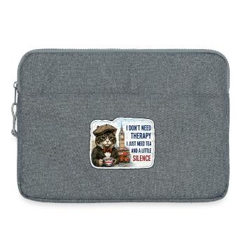 Thé et Silence - Sacoche pour ordinateur portable 15 pouces - gris chiné - Devant