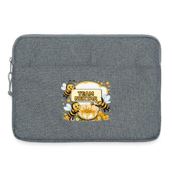 Biene Honig Imker Honigwabe Blumen Wiese Insekt - Laptoptasche 15" - Grau meliert - Vorne