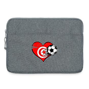 Tunesien-Flagge - Laptoptasche 15" - Grau meliert - Vorne