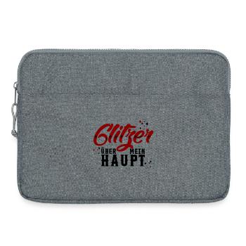 Glitzer über mein Haupt (Rot/Schwarz) - Laptoptasche 15" - Grau meliert - Vorne