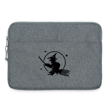 Sorcière, pleine lune, sorcière, pleine lune - Sacoche pour ordinateur portable 15 pouces - gris chiné - Devant