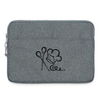 Kochmütze, Koch, Küche, Kochlöffel - Laptoptasche 15" - Grau meliert - Vorne