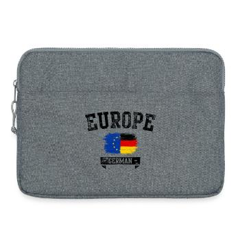 EU Deutschland Flagge Pinselmischung - Laptoptasche 15" - Grau meliert - Vorne