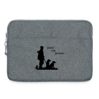 Friday for Hunting - Jagt Motiv mit Jäger & Hund - Laptoptasche 15" - Grau meliert - Vorne