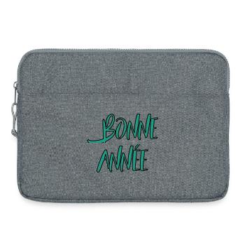 BONNE ANNEE. NOËL. ANNEE. ANNIVERSAIRE. RETRAITE. - Sacoche pour ordinateur portable 15 pouces - gris chiné - Devant