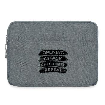 Opening Move Checkmate Repetition - Laptop bag 15" - heather grey - Front