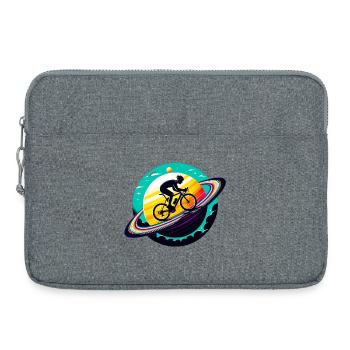 Cyclist on Saturn - Laptop bag 15" - heather grey - Front