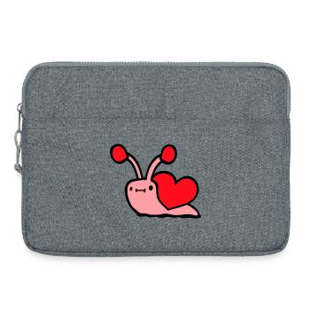 Escargot Coeur Escargot Coquille Mignon Amour Romantique - Sacoche pour ordinateur portable 15 pouces - gris chiné - Devant