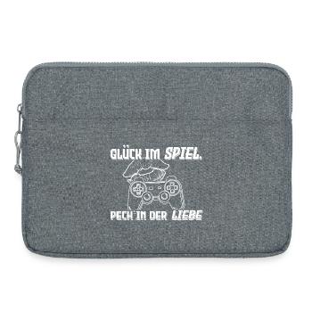 Chance dans le jeu, malchance en amour - Sacoche pour ordinateur portable 15 pouces - gris chiné - Devant