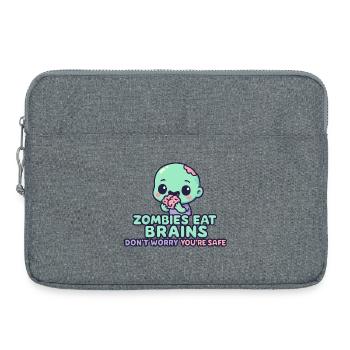 Kawaii Zombie Tastes Brain - Laptop bag 15" - heather grey - Front