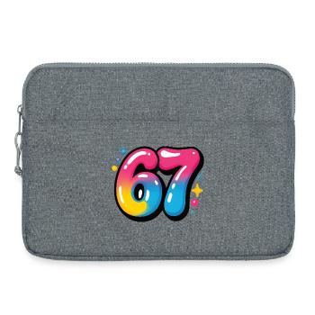 67 bunt sechs sieben bunte Luftballons - Laptoptasche 15" - Grau meliert - Vorne