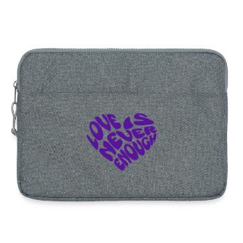 Motif d’amour en forme de cœur en forme de mot violet - Sacoche pour ordinateur portable 15 pouces - gris chiné - Devant