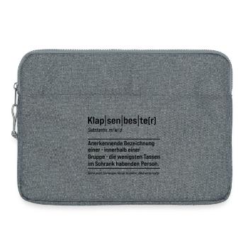 Klapsenbester Klapse Psychiatrie Fun Sprüche - Laptoptasche 15" - Grau meliert - Vorne