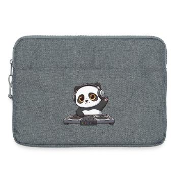 Panda DJ Dancing Techno Music DJ Party - Sacoche pour ordinateur portable 15 pouces - gris chiné - Devant