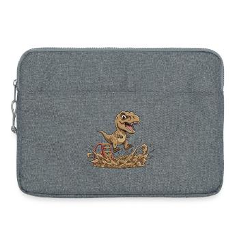 Dino Sprung im Schlamm - Laptoptasche 15" - Grau meliert - Vorne