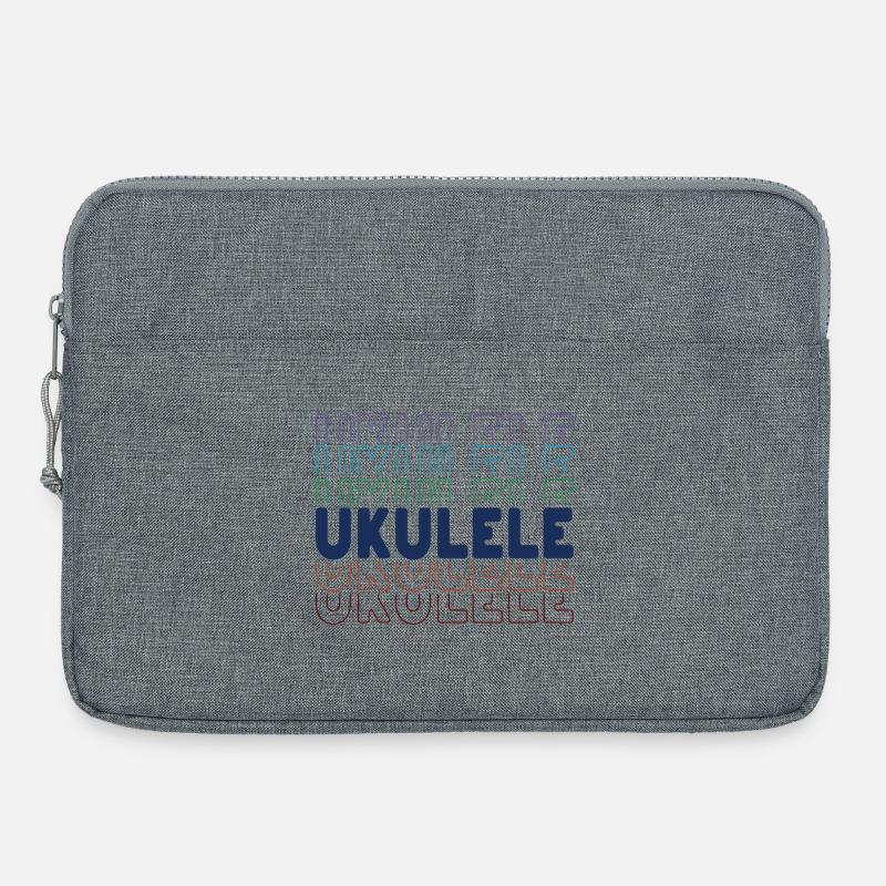 Ukulele typography - Laptop bag 15" - heather grey