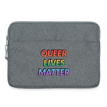 Arc-en-ciel Queer Lives Matter - Sacoche pour ordinateur portable 15 pouces - gris chiné - Devant