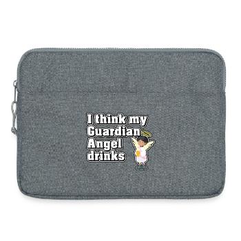 Ich glaube, mein Schutzengel trinkt - Laptoptasche 15" - Grau meliert - Vorne