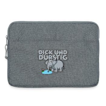 Dick und durstig - Laptoptasche 15" - Grau meliert - Vorne