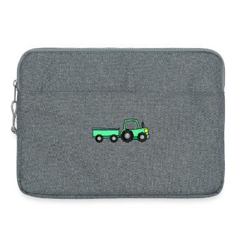 Traktor mit Anhänger - Laptoptasche 15" - Grau meliert - Vorne
