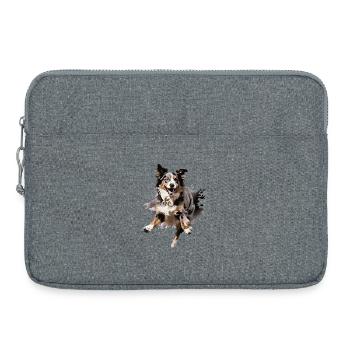 Australian Shepherd in Sprung Design - Laptop bag 15" - heather grey - Front
