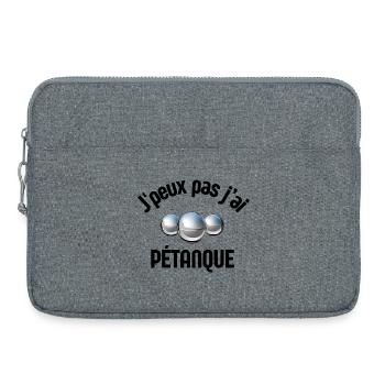 pétanque, fan de pétanque, bouliste - Sacoche pour ordinateur portable 15 pouces - gris chiné - Devant