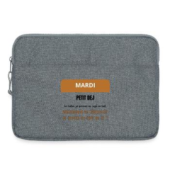 Mardi petit dej - Un café - Sacoche pour ordinateur portable 15 pouces - gris chiné - Devant