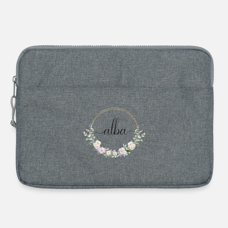 Alba! Name Floral - Laptoptasche 15" - Grau meliert