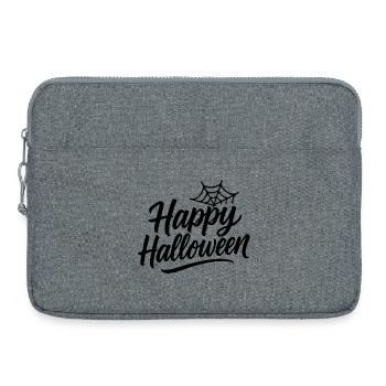 Happy Halloween mit Spinnennetz Design - Laptoptasche 15" - Grau meliert - Vorne
