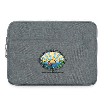 Sunset Landscape with Quote  - Laptoptasche 15" - Grau meliert - Vorne