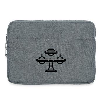 space station - Laptop bag 15" - heather grey - Front