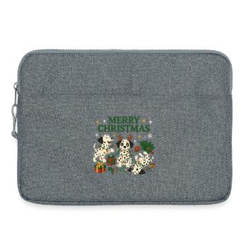 Dalmatiner im Weihnachtsdesign - Laptoptasche 15" - Grau meliert - Vorne