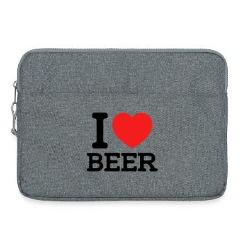 I love Beer (Farben änderbar) - Laptoptasche 15" - Grau meliert - Vorne