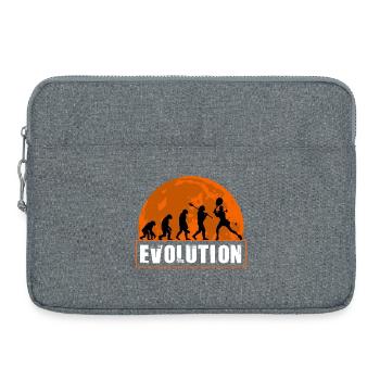 Tennis Evolution Spielerin Retro Sonnenuntergangskunst - Laptoptasche 15" - Grau meliert - Vorne