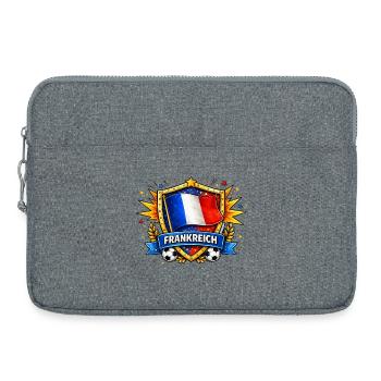 French flag in football shield - Laptop bag 15" - heather grey - Front