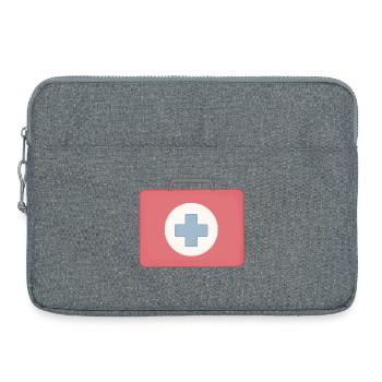 Red First Aid Icon Design - Laptop bag 15" - heather grey - Front
